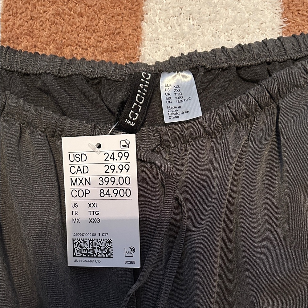 Grey  Drawstring Pants - Picture 2 of 6